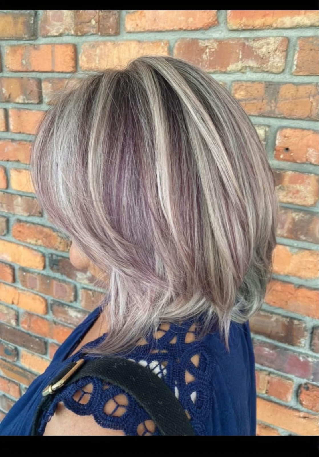 Balayage hair color technique results - natural highlights at Pink Hair Salon